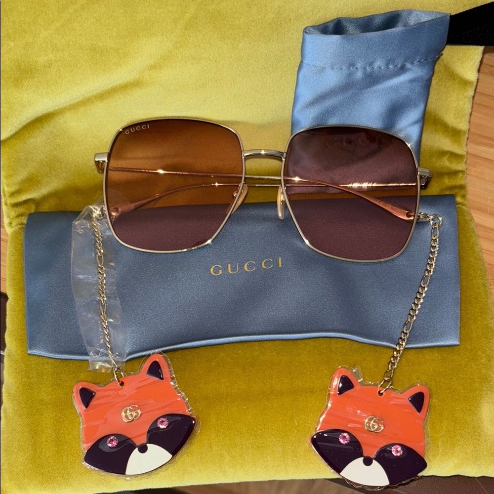 Gucci Fox Sunglasses with Brown Lenses 🦊